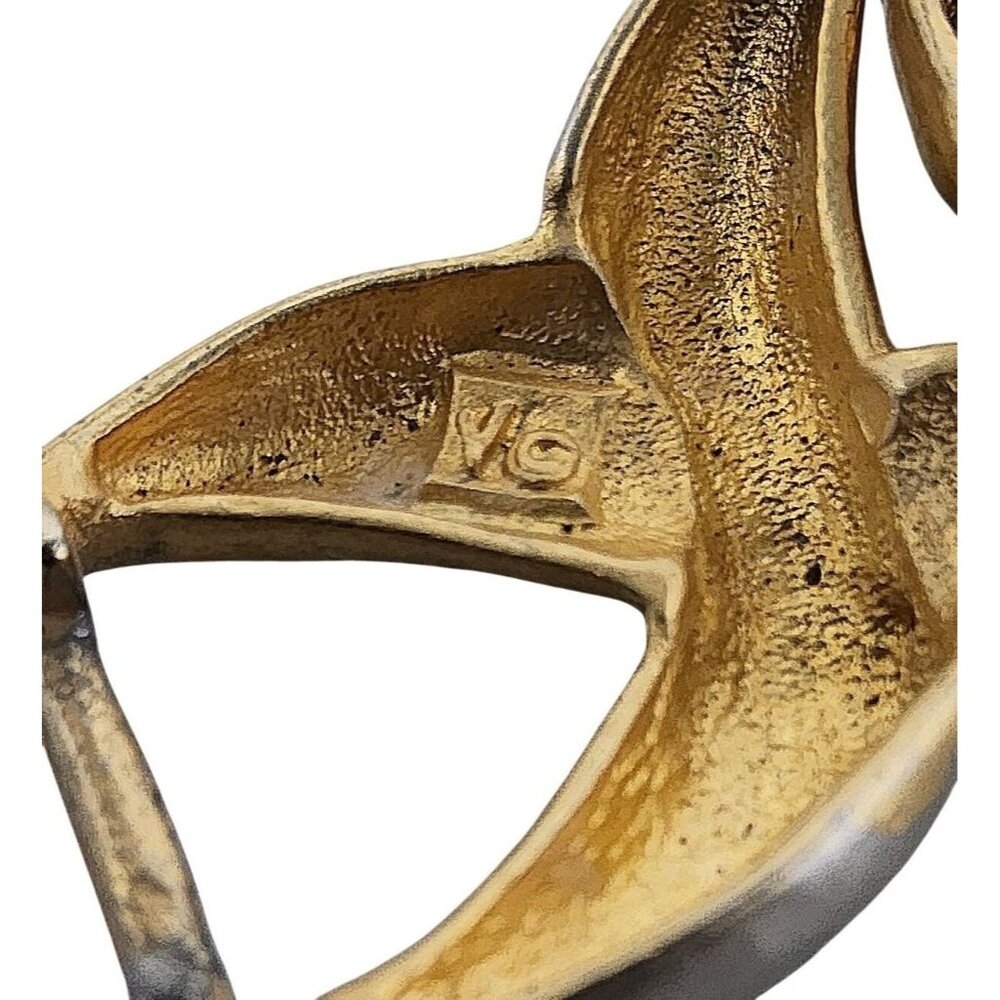 vintage Les Bernard jewelry 9" hook closure gold and silver color metal wrist br - Picture 8 of 11